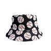 Double-sided baseball printed bucket hat men's and women's sunshade sunscreen basin hat outdoor casual versatile trendy hat