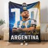 Football Messi Personalized Name Blanket Throw Customizable Blanket Comfortable Great for Picnics Couch Office Chair Sofa All-Season Use