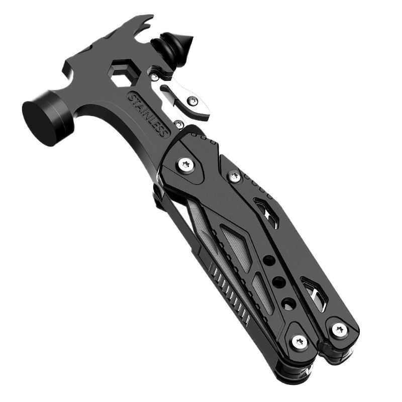 Multifunctional Outdoor Tool: Pliers, Hammer, Folding Knife, Vehicle Window Breaker