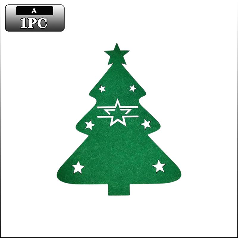 Weihnachtsbaum Besteckhalter Filz Gabel Löffel Tasche Set Festlicher Besteckorganisator für Weihnachtsessen Party Tischdekoration