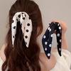 2 Stück Fledermausförmige Haarklammern mit Polka-Dot-Print für hohen Pferdeschwanz - Vintage Eleganter Stil Damen Half-Up Dutt-Halter