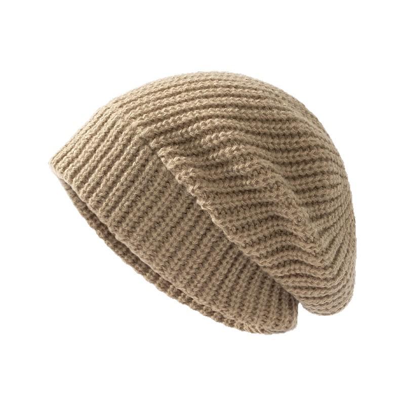 Women's Woolen Beanie: Warm, Knitted, and Versatile for Autumn/Winter - Perfect for Large Head Circumference and a Flattering Small Face Look.