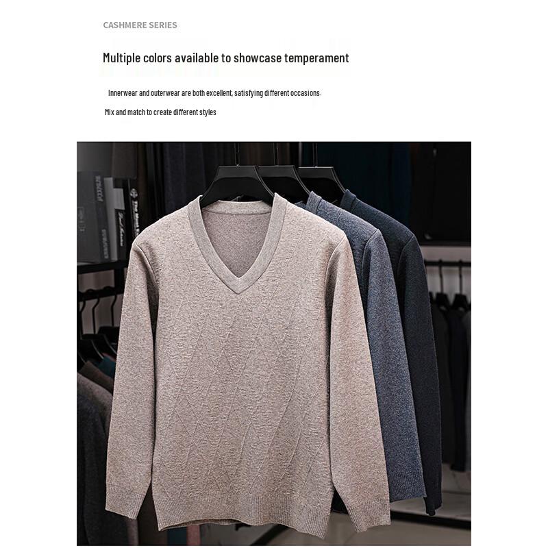 Luomeng Men's Thick V-Neck Knit Sweater LZ6524