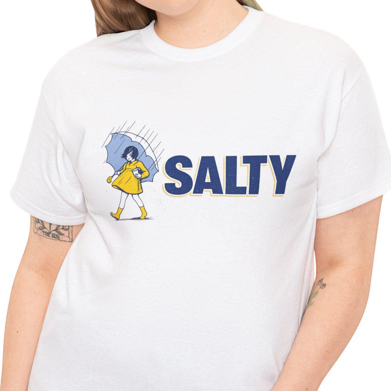 Salty Girl Illustration Tee | Graphic T-Shirt, Nautical Humor 3XL