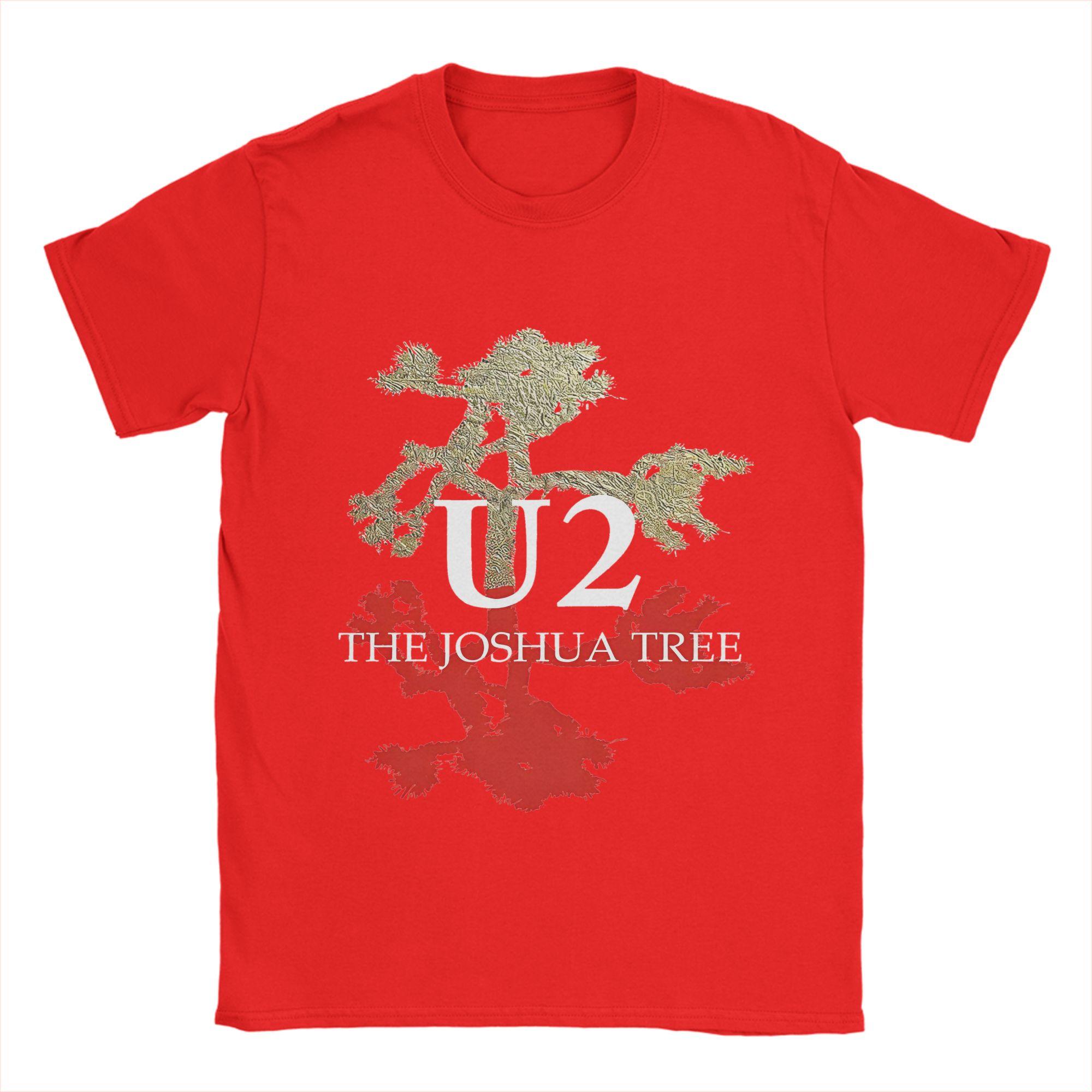Mens U2 Rock Band T Shirts Pure Cotton Clothing Fashion Short Sleeve Crew Neck Tees Big Size TShirt S