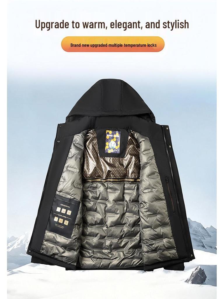 Men's Winter Ski Suit: Cotton-Padded Thickened Wool Jacket for Outdoor & Casual Use