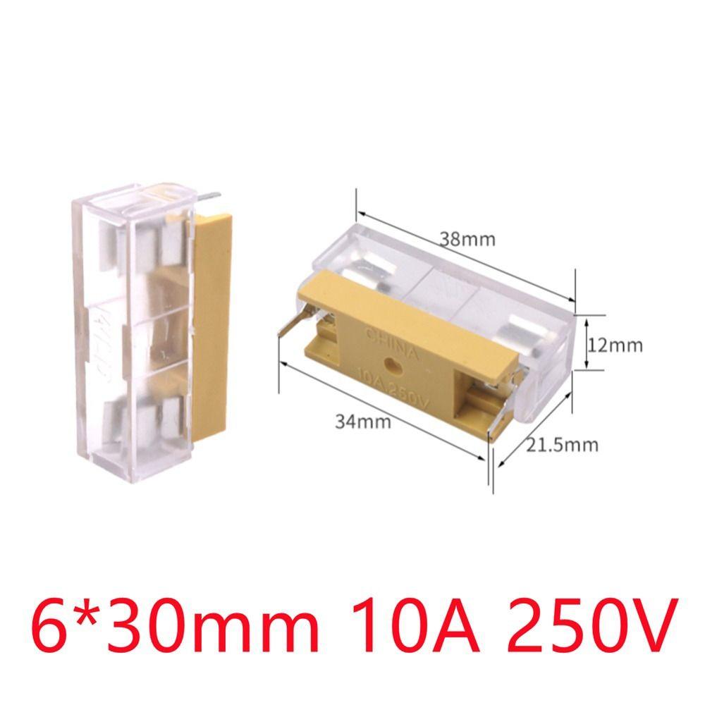 10Pcs/Set 6A 10A Fuse Holder With Cover Transparent Fuse Holder  for DIY Industrial Projects