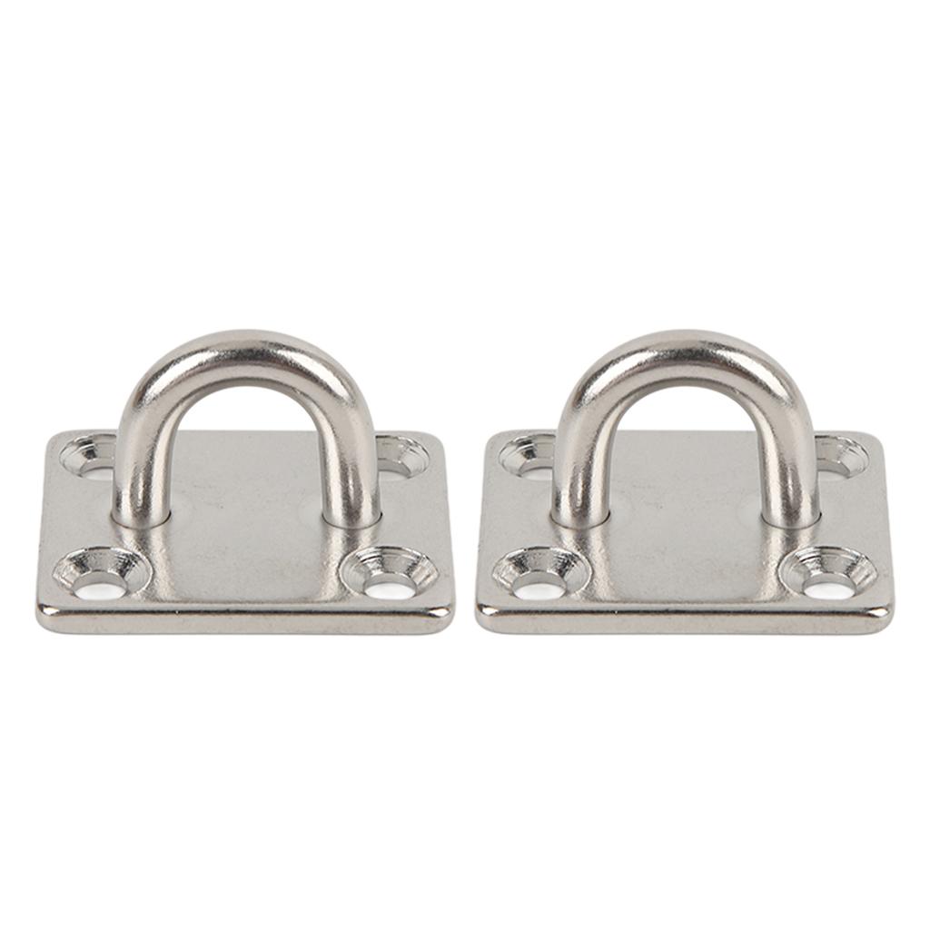 2Pcs Boat Square Pad Eye Stainless Steel Firm Durable Marine SS Pad Hardware for Yacht 30 X 35mm 1.2 X 1.4in