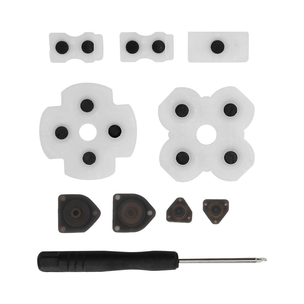 1 Set of Conductive Silicone Rubber Pad with Screwdriver Compatible for PS4 Controller