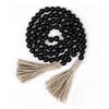 Nordic Style Tassel Wood Bead Hanging Ornament - DIY Handmade Jewelry Accessory with Hemp Rope and Original Wood Color Decor.