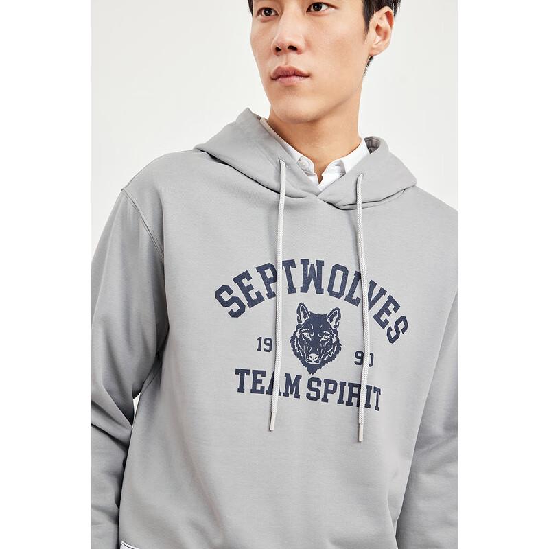 SEPTWOLVES Men's Varsity Wolf Logo Hooded Sweatshirt