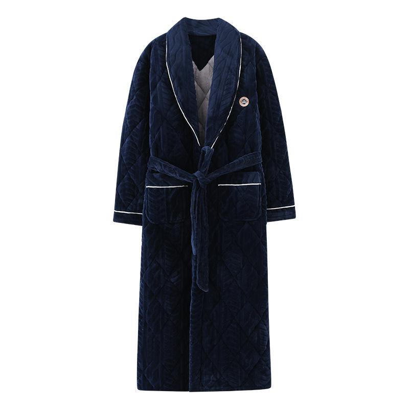 

Чоловіча дуже довга стьобана фланелева зимова піжама та флісовий халат з підкладкою XL (140-160 lbs)