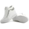 Fashion Comemore Women Wedge High Top Sneakers Zipper PU Leather Casual Shoes Sequins Thick Bottom White Internal Heighten Plus Size 42