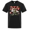 The Last Frog Samurai Anime Print T Shirts Casual Breathable Tshirts Fashion O-Neck Shirts Oversized Cotton Short Sleeve Top