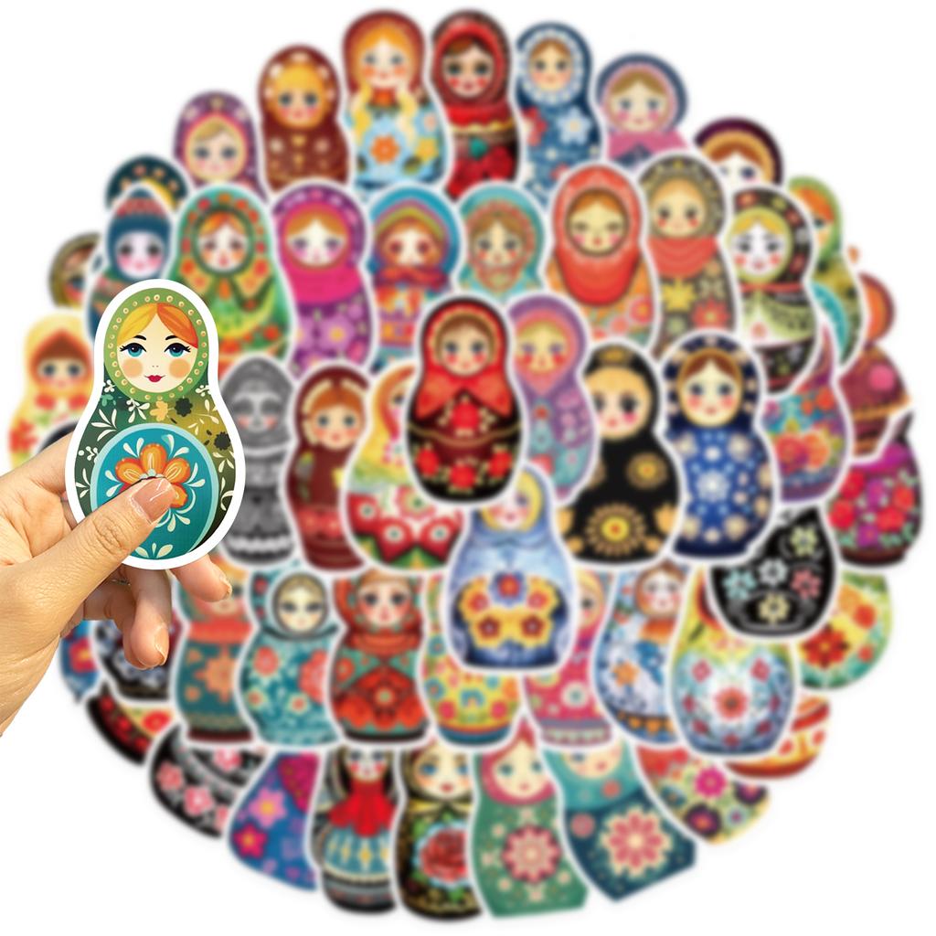 52 Cartoon Russian Nesting Doll Graffiti Stickers Personalized Decorative Guitar Notebook Suitcase DIY Waterproof Stickers