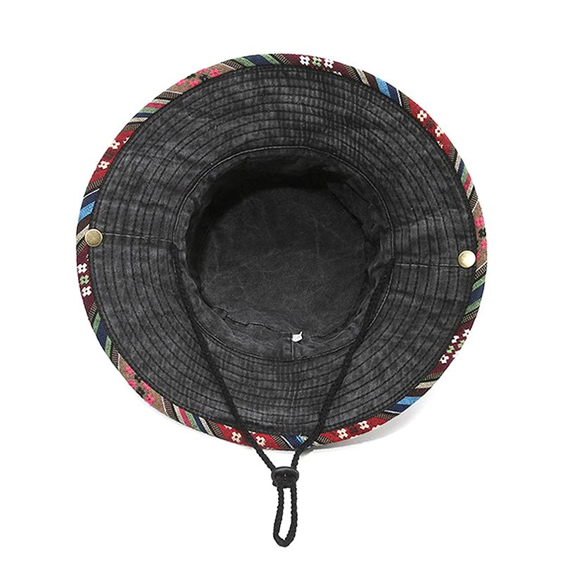 Pălărie de pescar personalizată în stil etnic, de primăvară-vară, de exterior, la modă, pălărie de soare, stil vintage de stradă veche, pălărie cu boruri mari