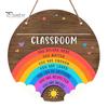 Classroom Decor Sign Wooden Welcome for Door, to Our Round Front Door Hanging Hanger, Sign, Back School Preschool Decoration Hanger