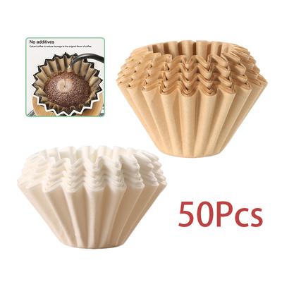50Pcs Coffee Filter Paper Wood Pulp Drip Type Paper Cake Cup Paper Tea Infuser Accessories Tool Kitchen Tools