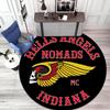 Gang Violence Motorcycle Enthusiasts Hells Angels Motorcycle Club Circular Carpet Is Soft, Home, Bedroom, Door Mat Decoration, and Non Slip Carpet E3