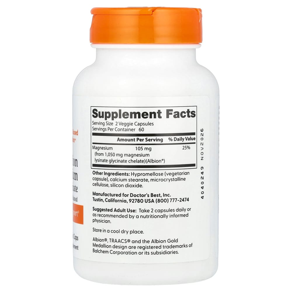 Doctor's Best High Absorption Magnesium, 120 Capsules