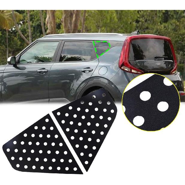 Aunginsy Rear Side Window Louver Trim Cover Compatible with Kia Soul 2019-2022 Car Rear Triangular Glass Window Honeycomb Panel Rear Window Air Vent