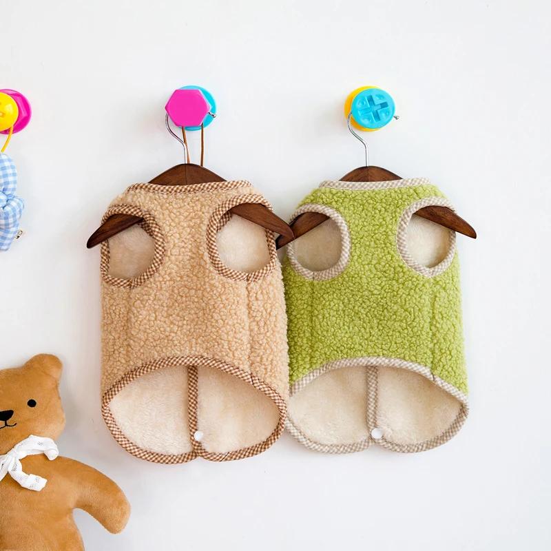 Winter Warm Pet Clothes Soft Lambskin Fleece Dog Clothes for Puppy Teddy Bichon Yorkshire Anti-static Cat and Dog Jackets Vest
