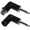 Xiatiaosann 3-Pin XLR To 14" 6.35mm Right Angle Adapter, XLR Female To 6.35mm & X-LR Male To 6.35mm 90 Degree Converter Variable Angle TS Adapter for