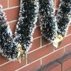 2M Christmas Ribbon Green Rattan Flower Wreath Christmas Tree Hanging Pendant Ribbon Bow Flower Wreath Decoration Festival Decor