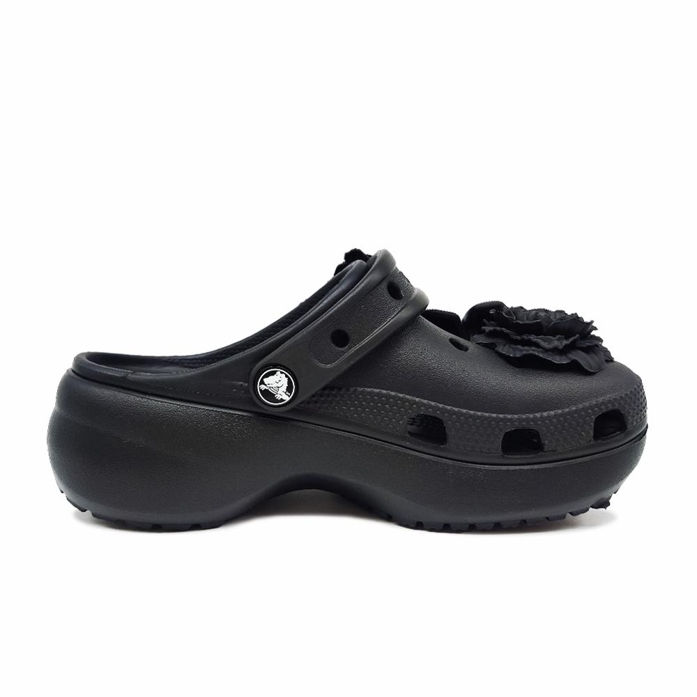 Crocs Classic Platform Clog Green Mountain Ink Camellia Simple and Versatile Cloud Fashion Trend Casual Hole Shoes Women's Black