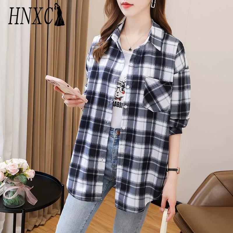 

HNXC Жіночі Модні Повсякденні Блузки та Сорочки з Довгим Рукавом та Комірцем ПОЛО XXXL чорний/білий