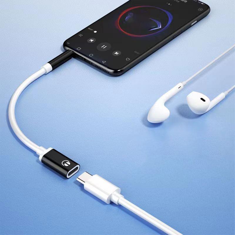 Type C To 3.5mm Headphone Car Stereo Cord Typec Female Flat Head Earphone Type-C Converter Earphone Adapter Earphone Audio