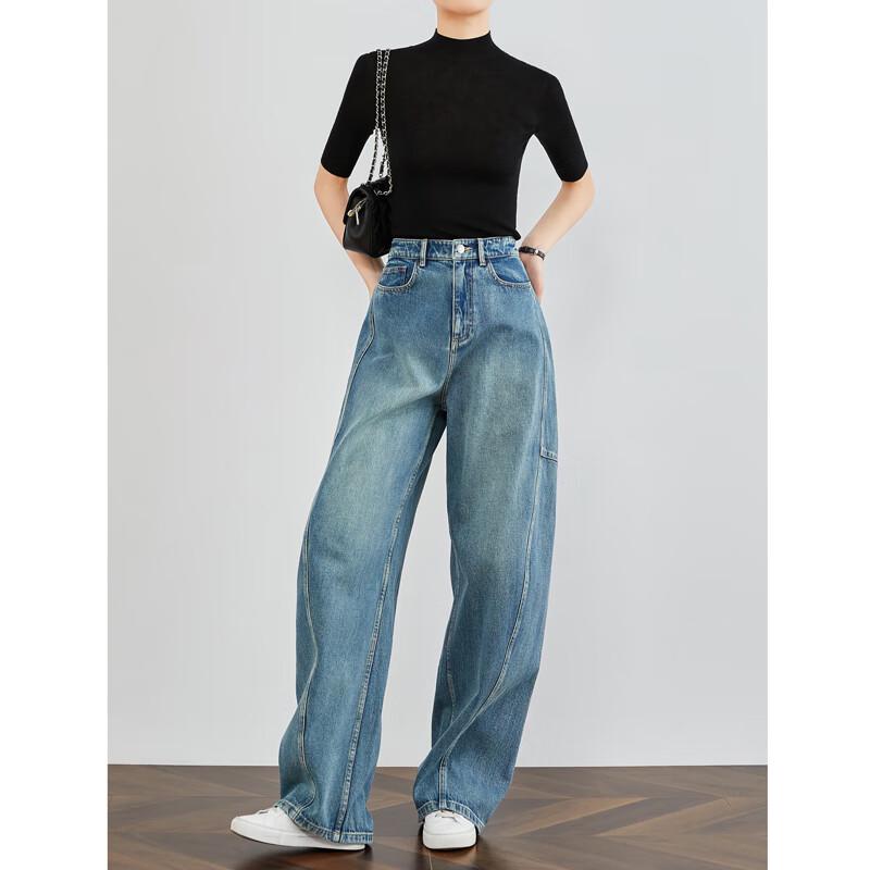 FAESSLIN Hong Kong Retro Lockere Weitbeinige Jeans