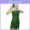 Rochie Cosplay Zână Tinker Bell Costum Pixie Verde Pentru Adulți Cu Design Drăguț Și Material Amestec Bumbac