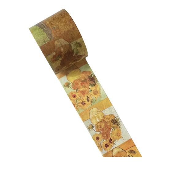 Scrapbooking Washi Tape Tape, Oil Painting Decorative Masking Artist Patterns Adhesive Flowing Pattern for DIY Crafts, Junk Journal, Gift Wrapping,