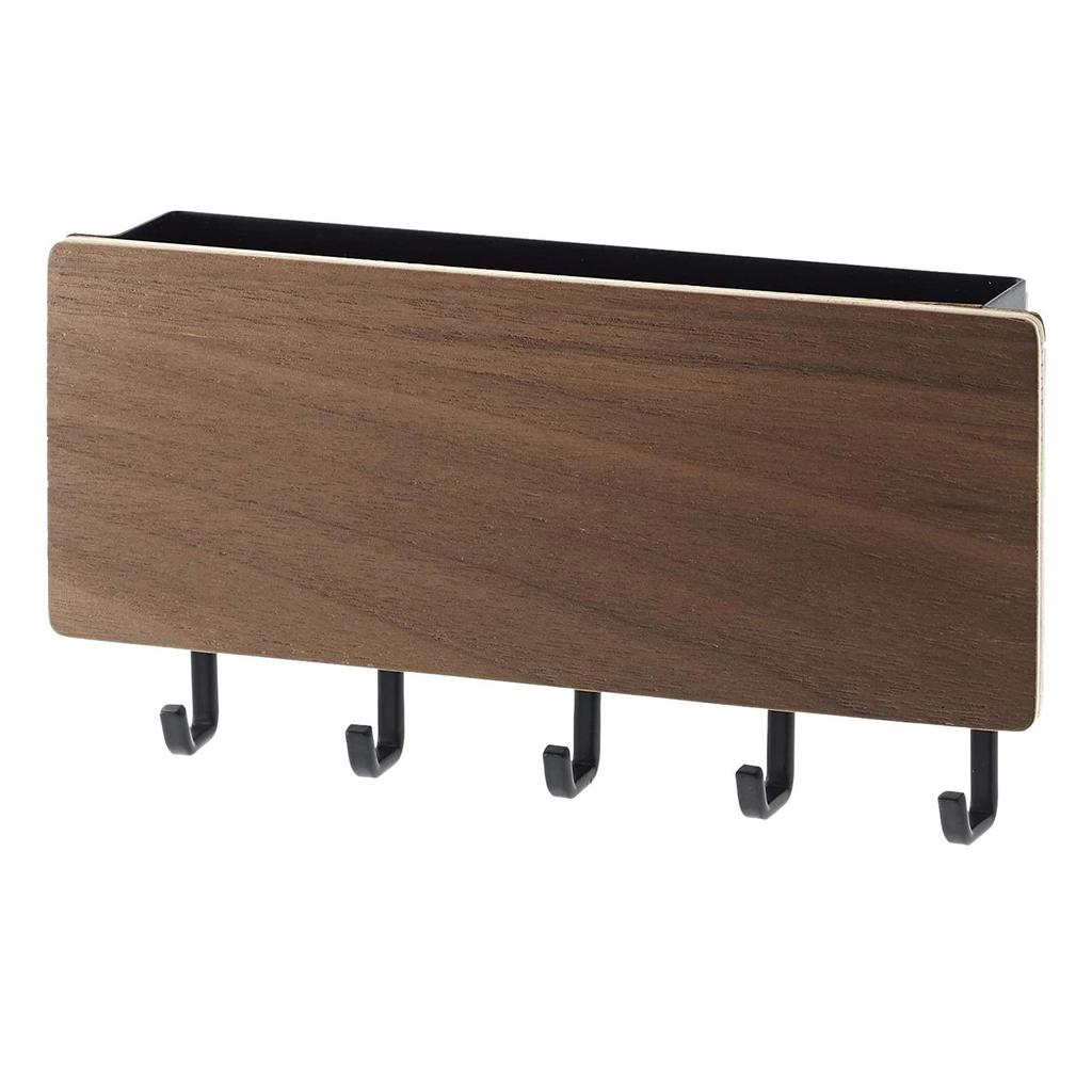 Key er Decorative Wall Hooks Space Saving Easy Install Home Chic Wooden Door Back Storage Rack Holder with 5 Hooks