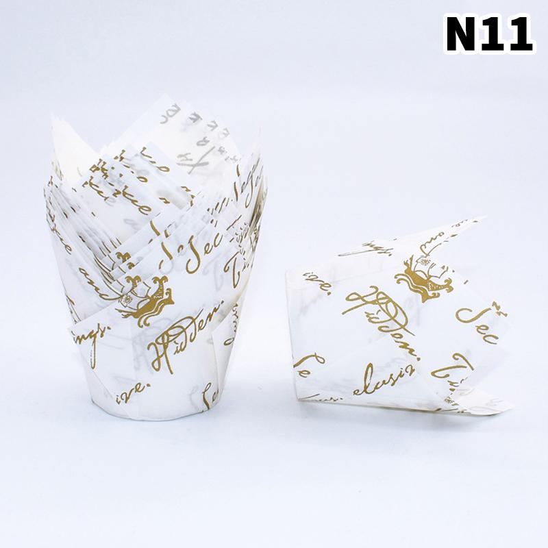 50Pcs/Sets Tulip Muffin Cupcake Paper Cups Oilproof Cupcakes Liners Baking Cake Box Cake Decorating Diy Tools Muffin Wrap Cases