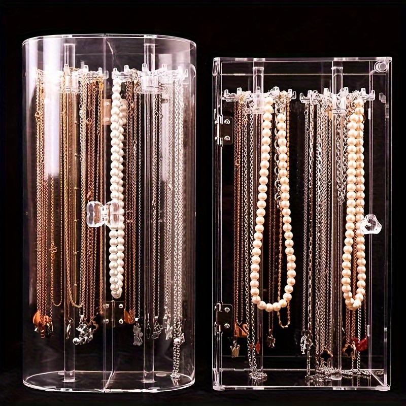 1pcs Transparent Jewelry Organizer Dustproof Necklace Bracelet Watch Display Stand Home Jewelry Storage Case