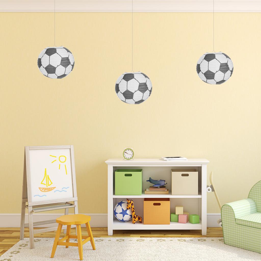 Football Pattern Paper Lantern Decorative Hanging for Room Kindergarten Classroom Holiday Festival DIY Lantern Party