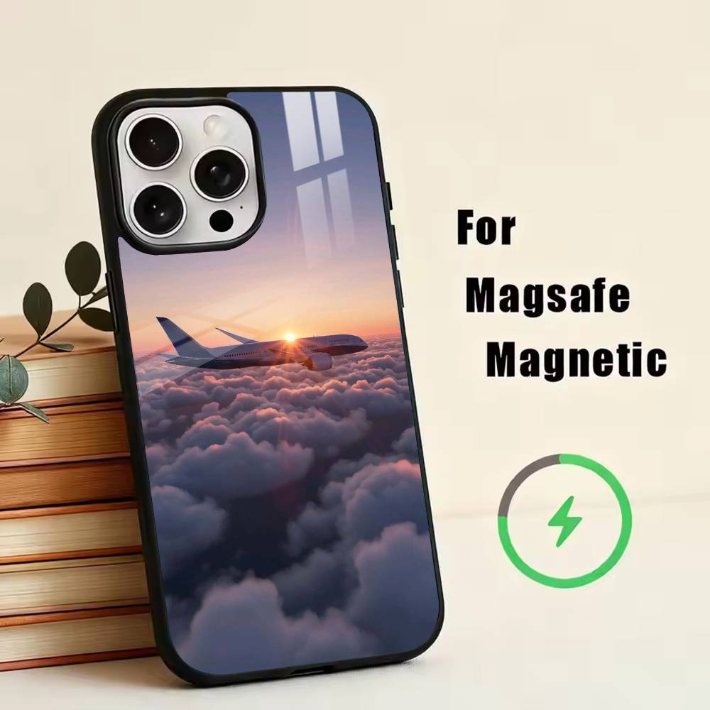 a-Airplane p-Plane  Phone Case For iPhone17,16,15,14,13,12,11 Plus,Pro Magnetic with Magsafe Wireless Charging