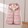 Women's 90 White Duck Down Quilted Vest - Lightweight, Warm Outerwear for Autumn/Winter 2026 Fashion.