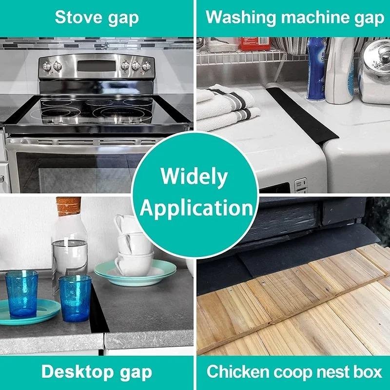 Stove Counter Gap Cover Kitchen Silicone Heat Resistant Mat Gas Stove Protector Slit Cleaning Pad Oil Dust Seal Cooker Cover