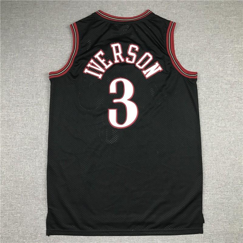 Philadelphia 76ers Allen Iverson 3 Authentic Stitched Mesh Basketball Jersey Men Women Sportswear