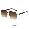 Metal square half-frame men's sunglasses fashion trend driving UV-proof sunglasses women's sunglasses