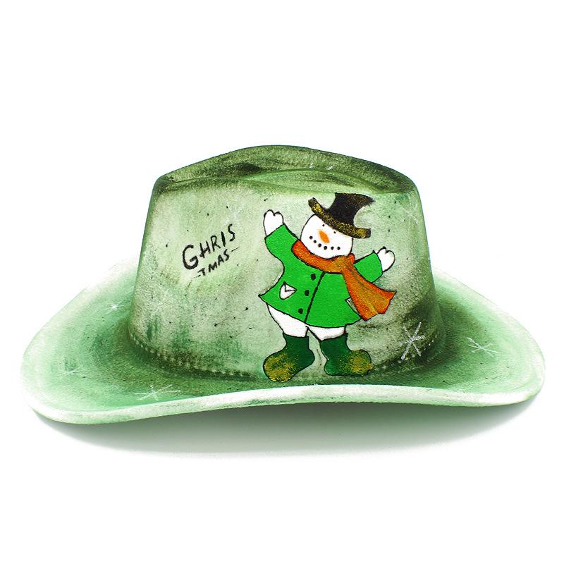 Красочная ковбойская шляпа с узором черепа для маскарада на Хэллоуин и Рождество One Size