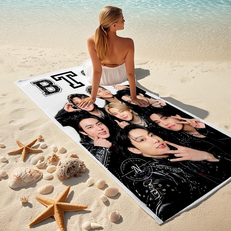 Bts Mitglieder Collage Handtuch Groß Schnelltrocknend Mikrofaser weich S-Quadrat Hosen-s Strandhandtuch für Reise Fitness Baden Camping. 0730s138