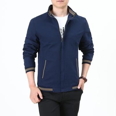 Neue dünne Freizeitjacke für Frühling und Herbst für Herren mit Stehkragen, mittellang, gutaussehendes Oberteil, Väterbekleidung