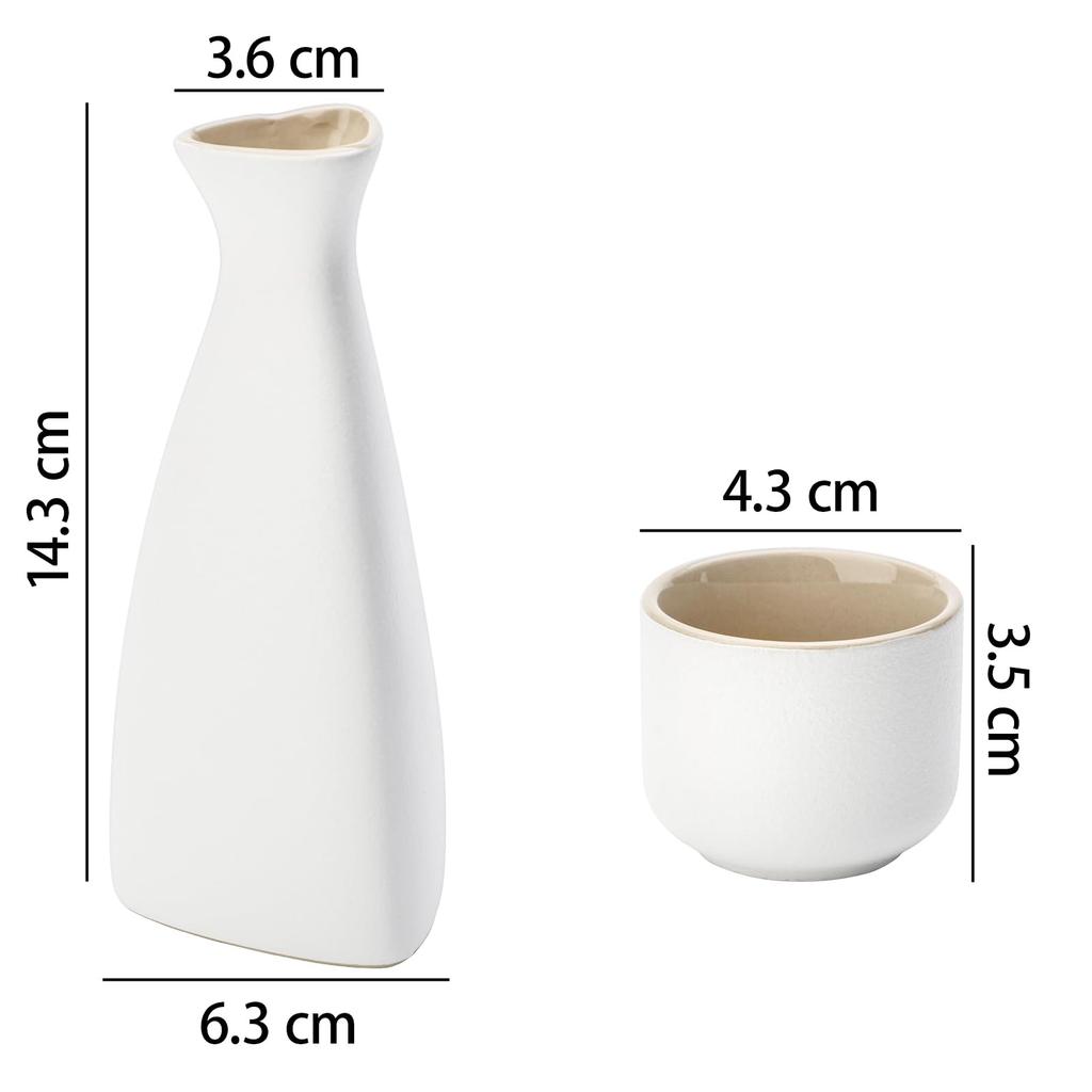 Ceramic Sake Carafe Set, Sake Set, Japanese Sake Set, Cold Sake Set, Traditional Ceramic, 150ml Carafe, 6 X 30ml Sake Cups, In a Brocade Box.