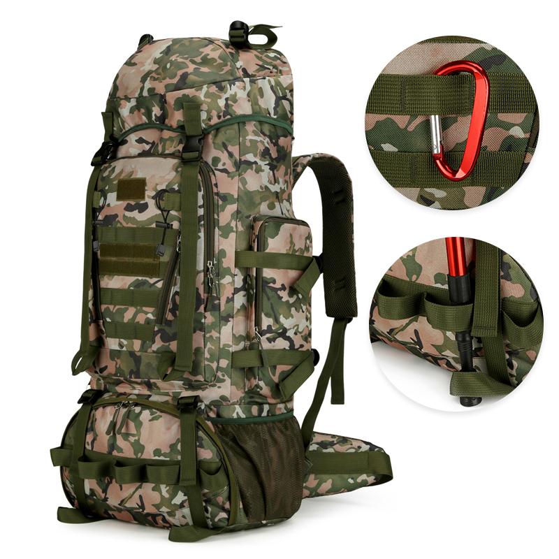 Tactical Travel Bag Camping Backpack Hiking Climbing Bags Mountaineering Large Sports Outdoor Men Luggage Molle Bag Rucksack 90L