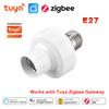 Tuya Zigbee Smart Lamp Socket Switch E27 Bulb Holder Adapter Smart Life APP Timer Voice Control Works with Alexa Google Home Z2M