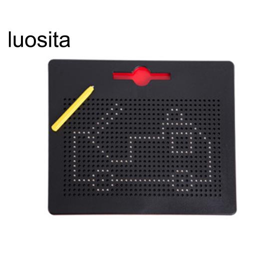 1 Set Kids Magnetic Drawing Board with 380/714 Steel Balls, Retractable Pen, Toddlers Early Education Dot Art Painting Pad, Children Boys Girls Gift